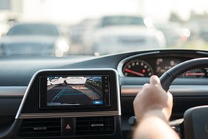 car dashboard with camera