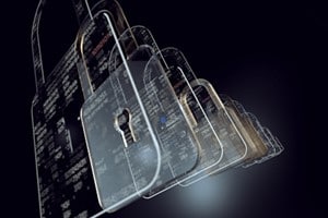 illustration of locks representing content security