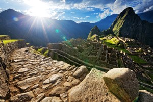 arial photo of machu picchu