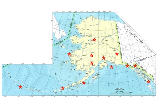 map showing alaska sunami potential