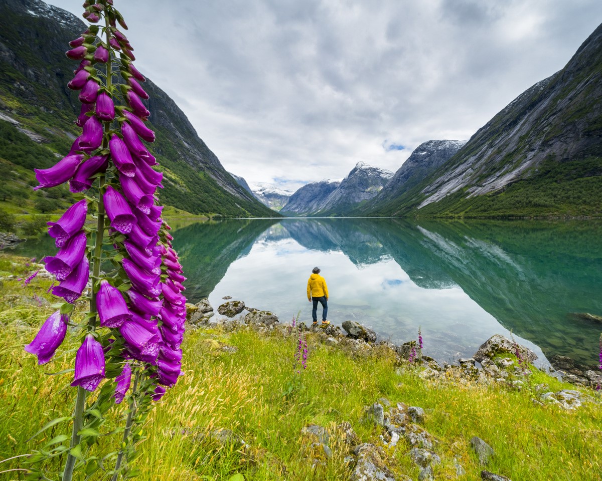 person-by-lake-environment