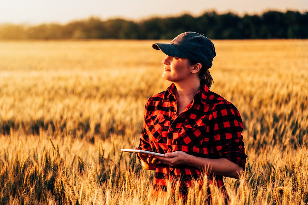 farmer with tablet