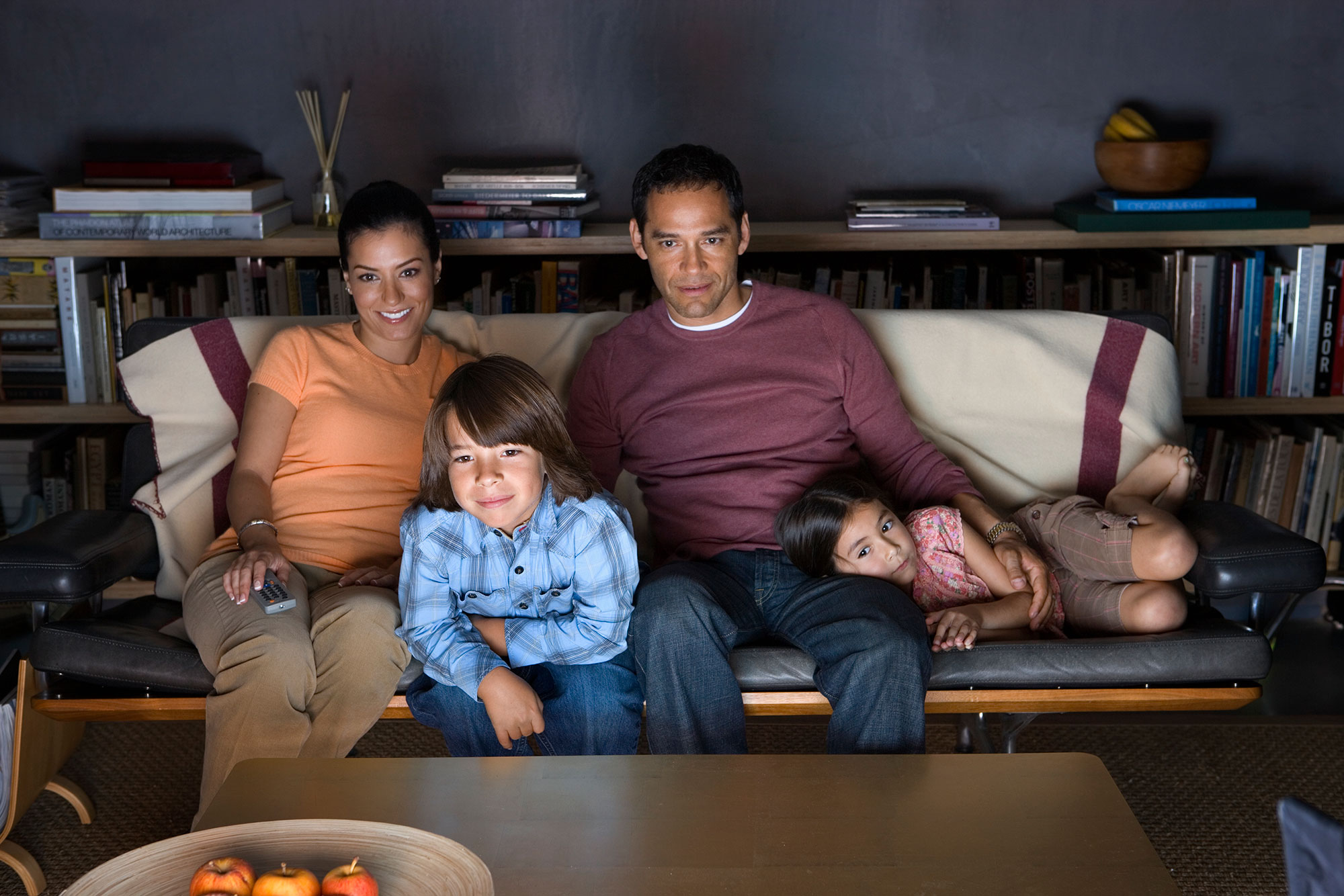 Family watching television