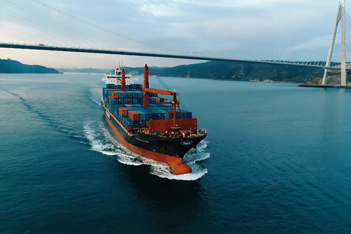 container ship at sea