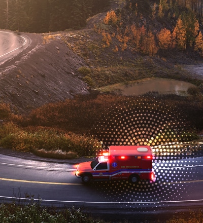 ambulance driving on road