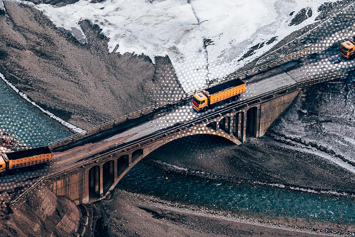 mining operators truck bridge