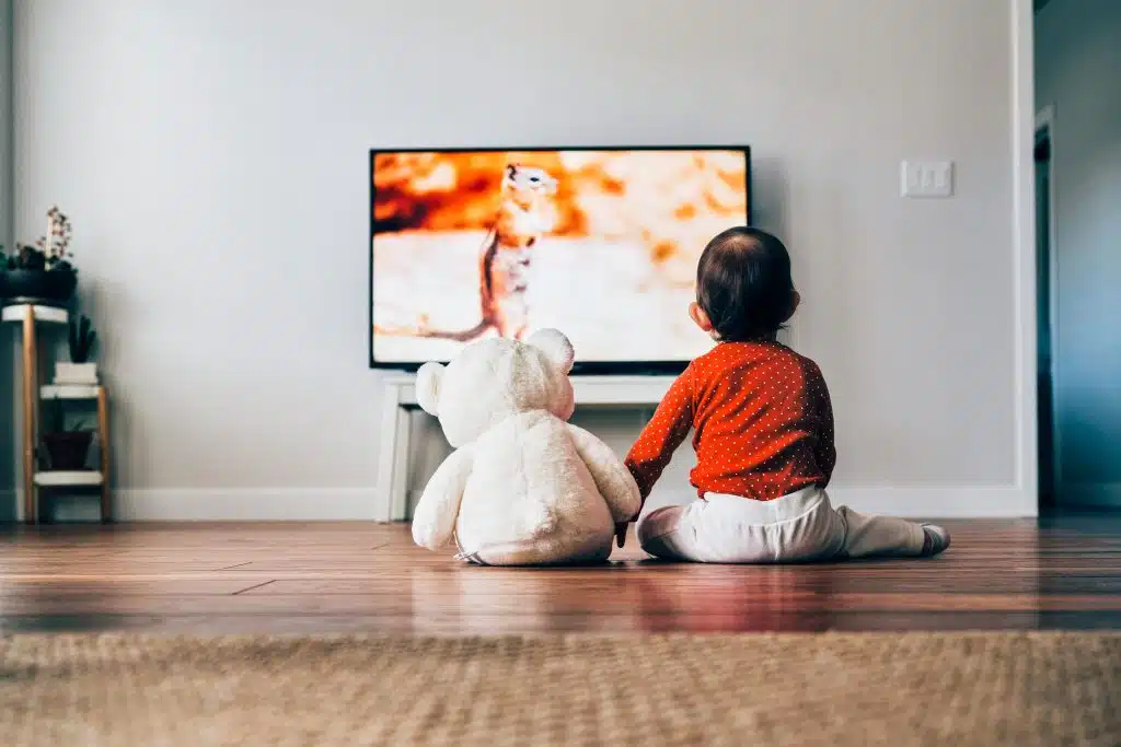 baby watching tv