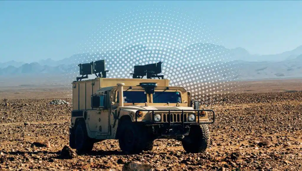 Multi-orbit Tactical Terminal on military vehicle