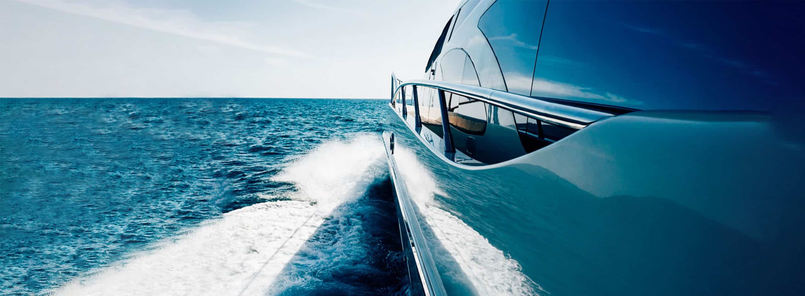 yacht cruising in the ocean
