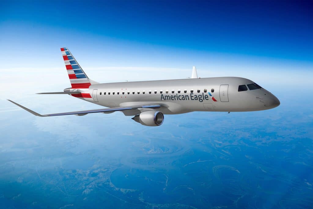 American Airlines Embraer E175 in air