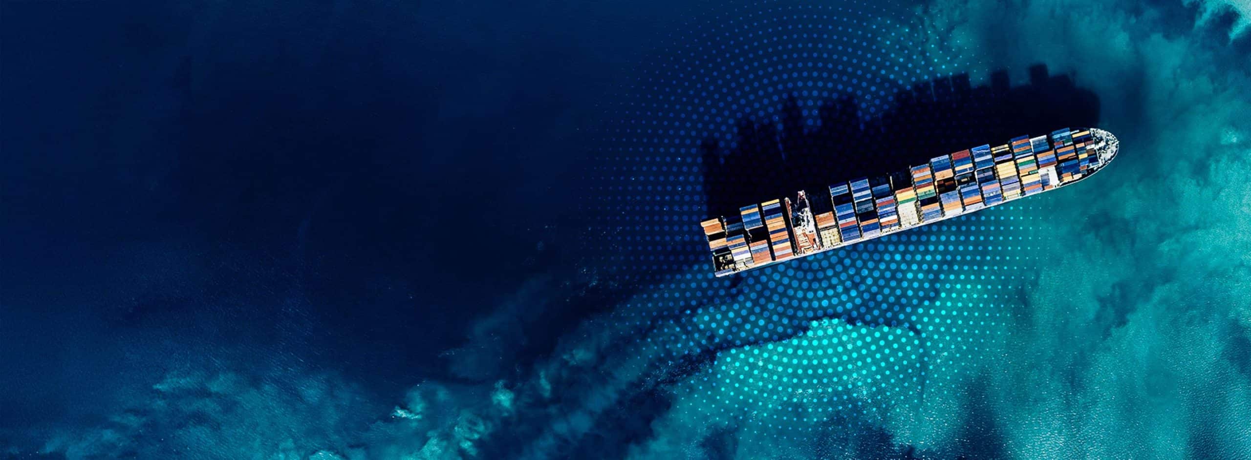 Shipping vessel equipped with FlexMaritime
