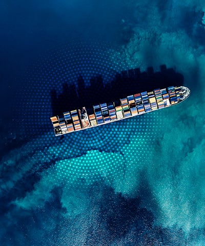 Shipping vessel equiped with FlexMaritime