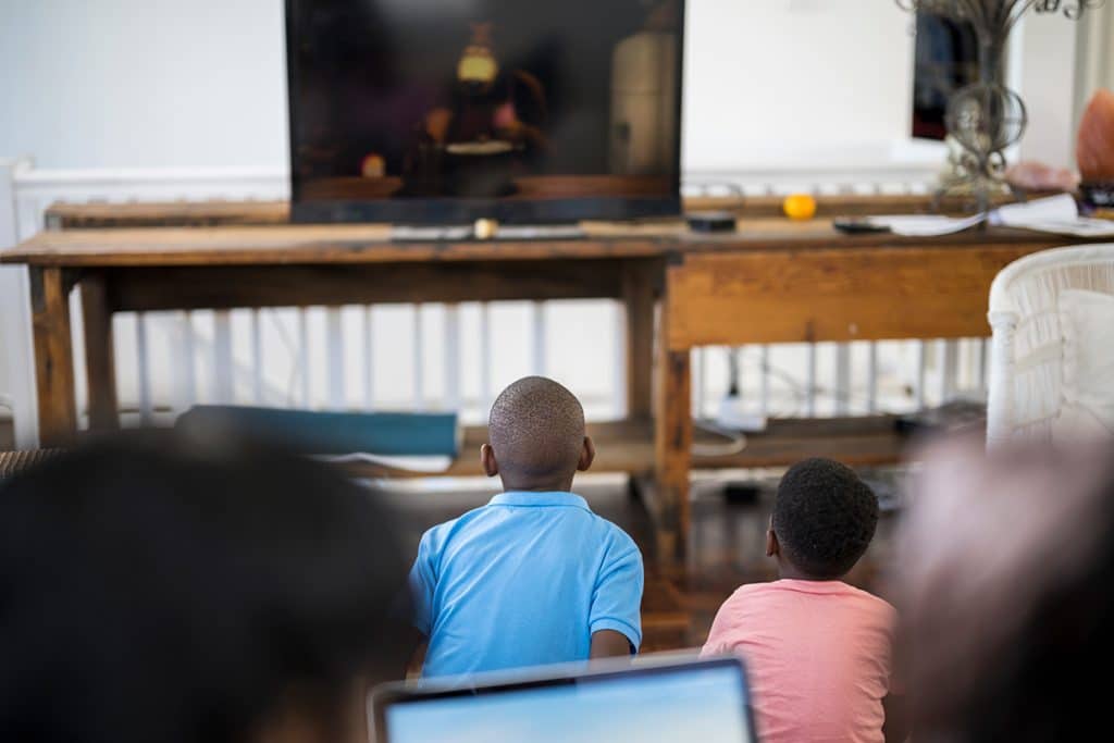 Children watching ViewMedia television